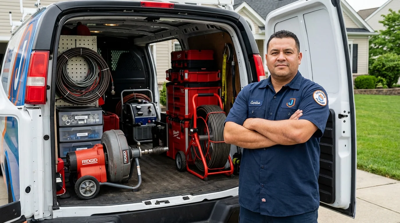 Professional drain cleaning equipment and Johns Plumbing LLC plumber in Tucker